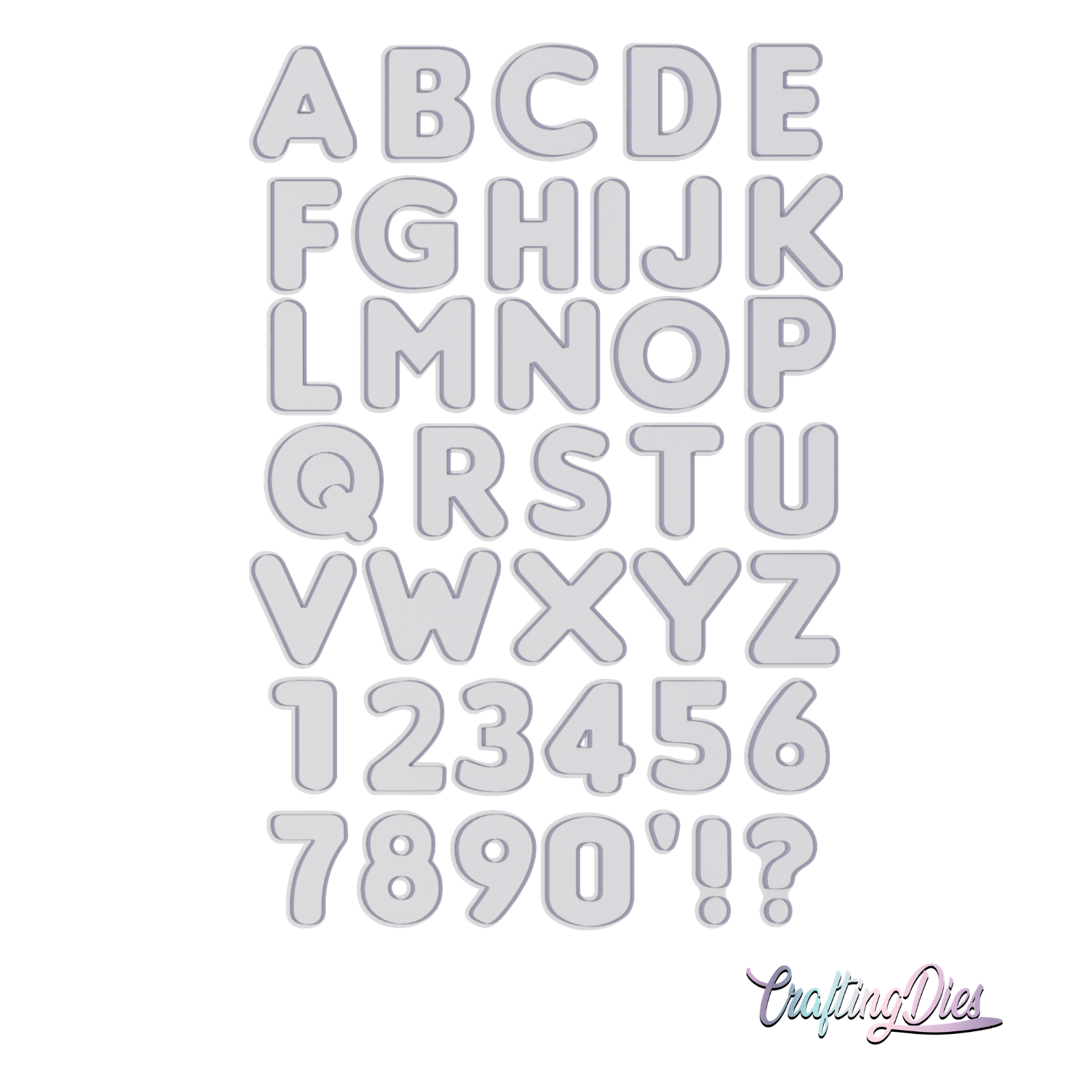Fustella Alfabeto, Stile London, Dimensione Media 2Cm Con Lettere e Numeri